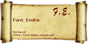 Font Endre névjegykártya